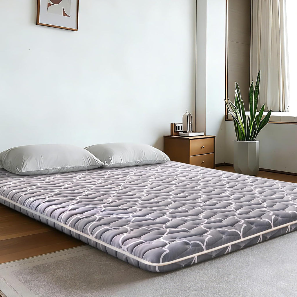6th Generation Japanese Floor Futon Mattress - Extra-Thick 9-Layer Modern Futon with 100% High-Density Foam, Portable