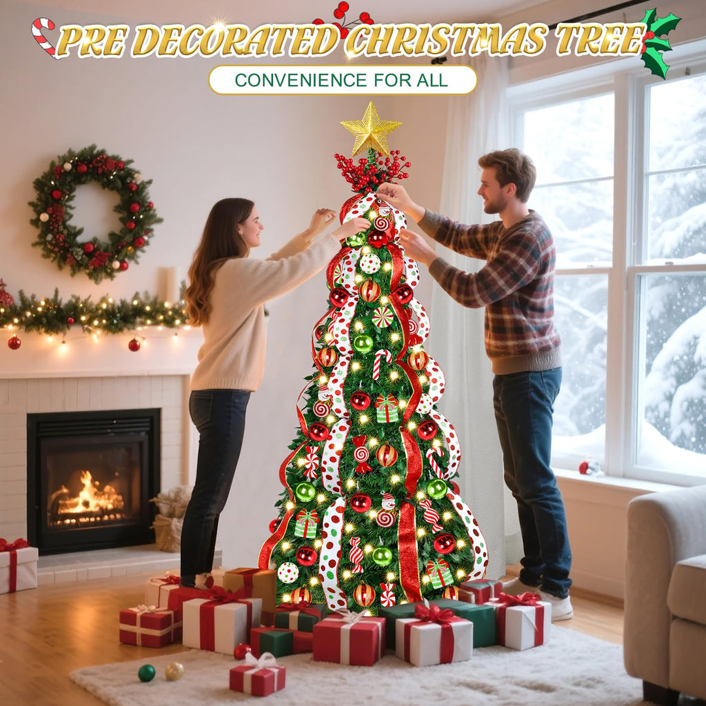 6FT Pre-Lit Pop Up with Lights for Holiday Decor