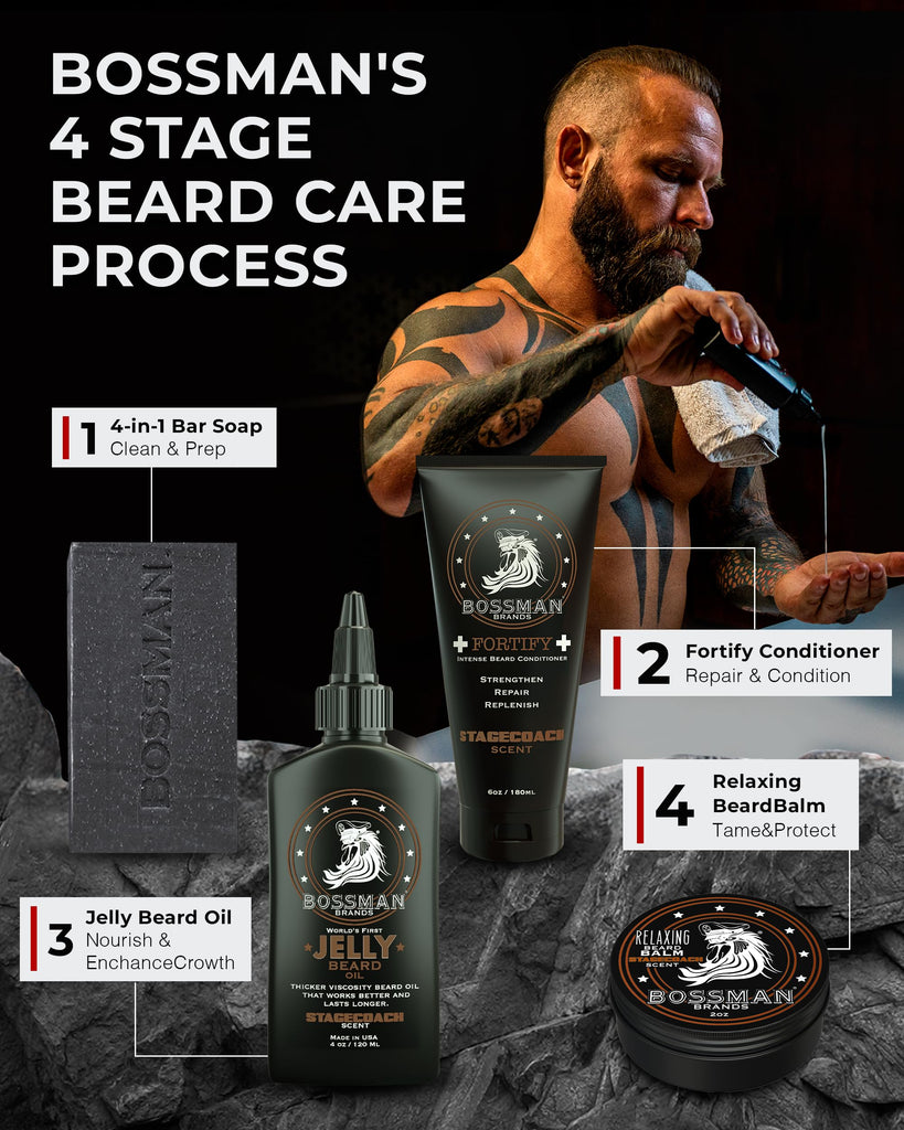 Essentials Beard Kit for Men, 3-Piece Gift Set - Vetiver X Scent