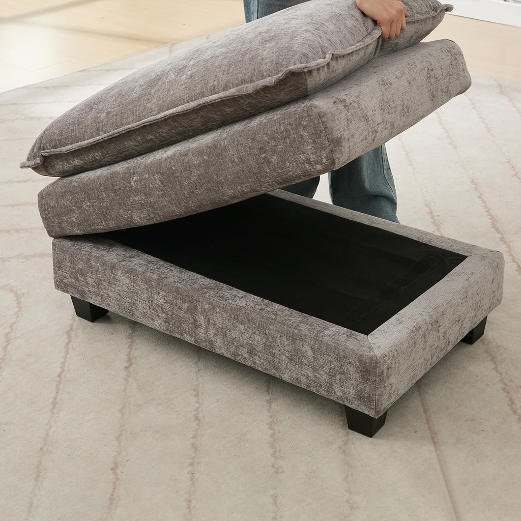 Oversized Modular Sectional Sofa Set, Convertible Deep Seat Cloud Couch with Ottoman, Large U Shaped Corner Couch