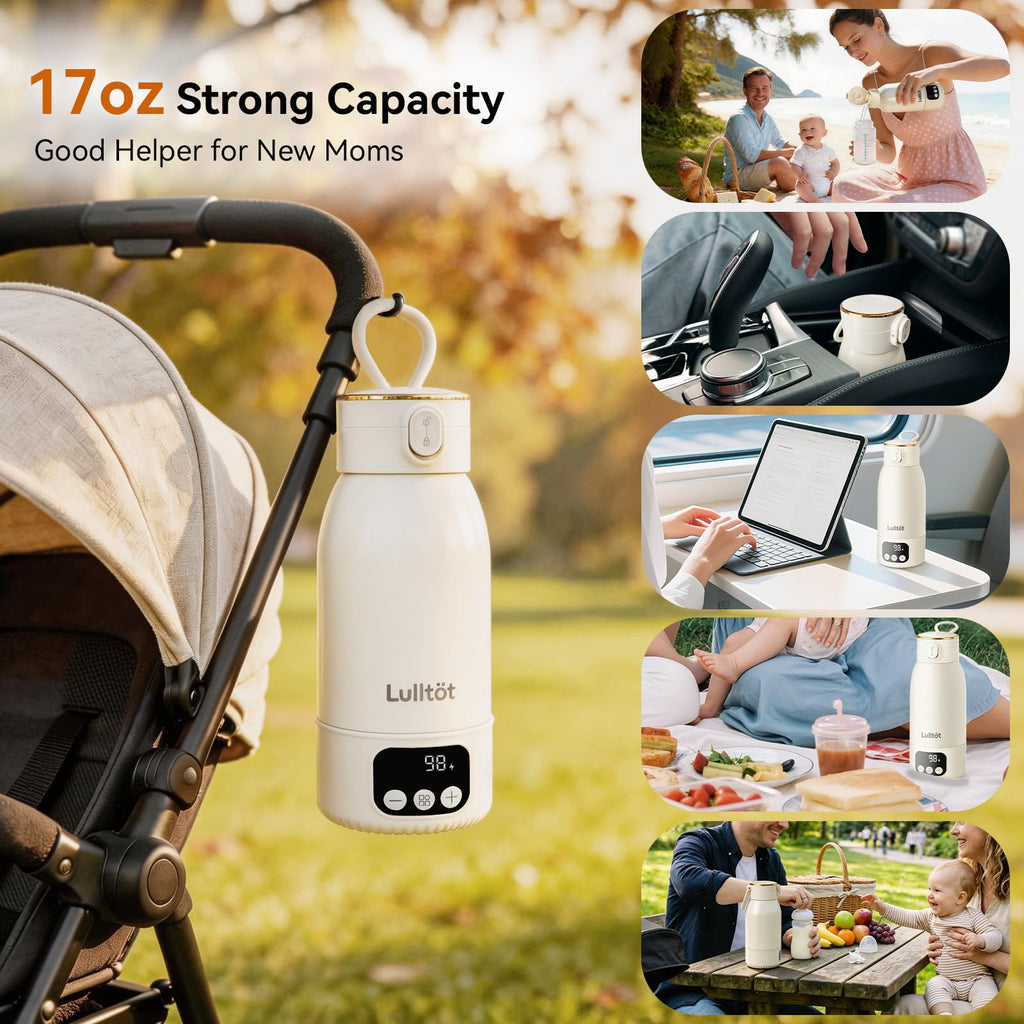 Portable Milk Warmer for Night Feeding, Heating for Breastmilk in 2-Min, Milk & Water Bottle Warmer with 18000mAh