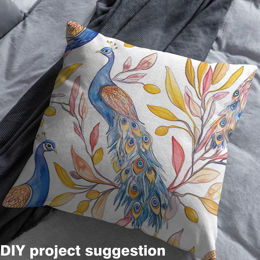 Peacock Animal Fabric By The Yard Decorative Soft