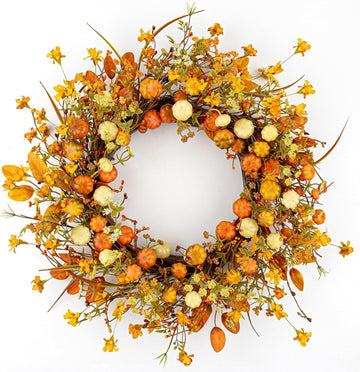 22 Inches Fall Wreath Fall Wreaths for Front Door Thanksgiving Wreath