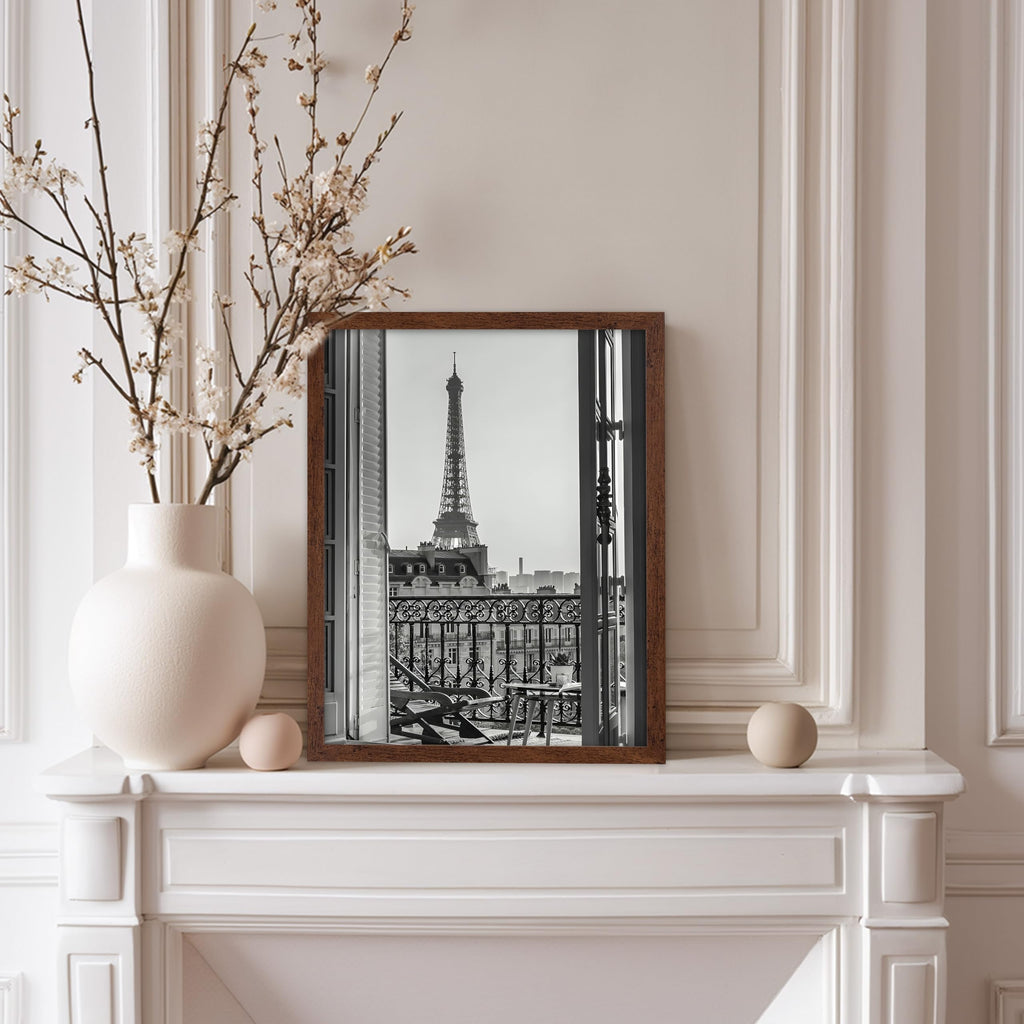Master Travel Poster - Eiffel Tower Print - Paris - View from Balcony - Gift for Men, Women, Travel Lover - Perfect