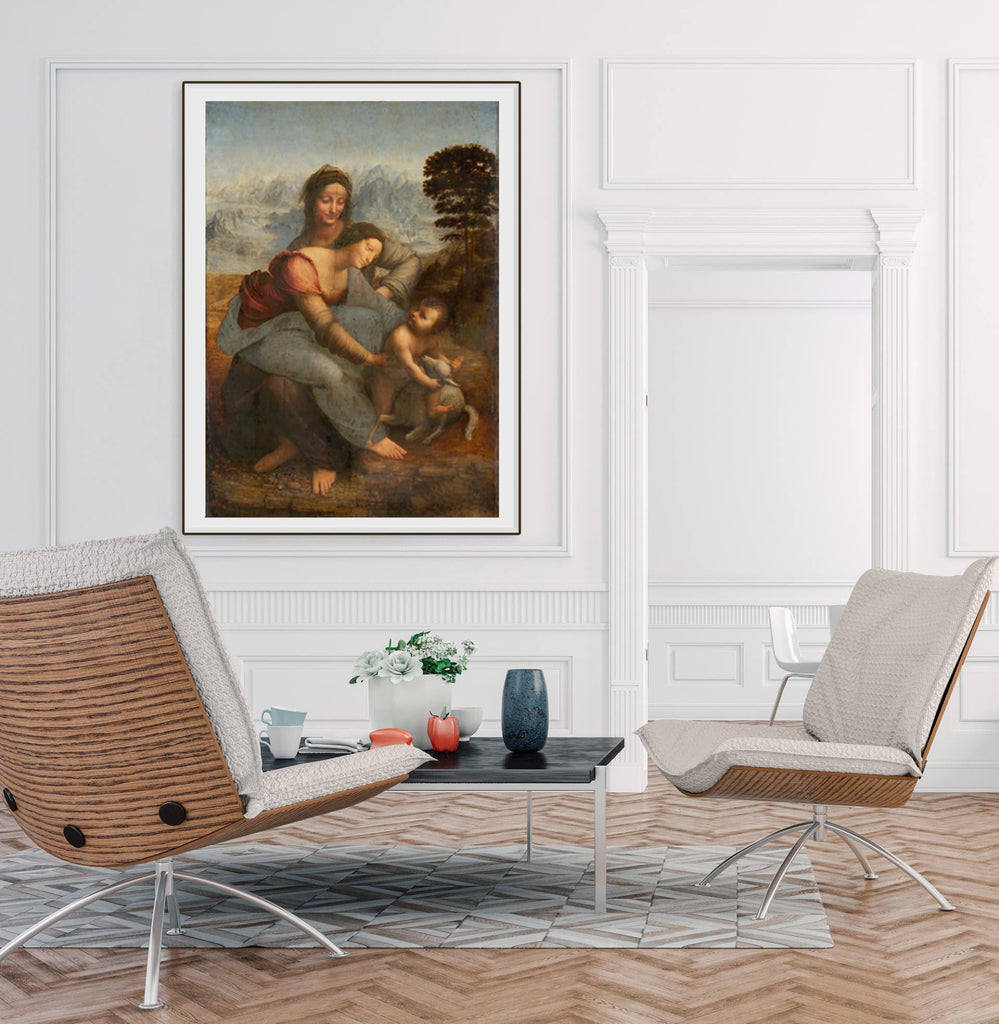 Da Vinci Canvas Wall Art - Virgin And Child With Saint Anne Print - Reproduction of World Famous Painting - Suitable