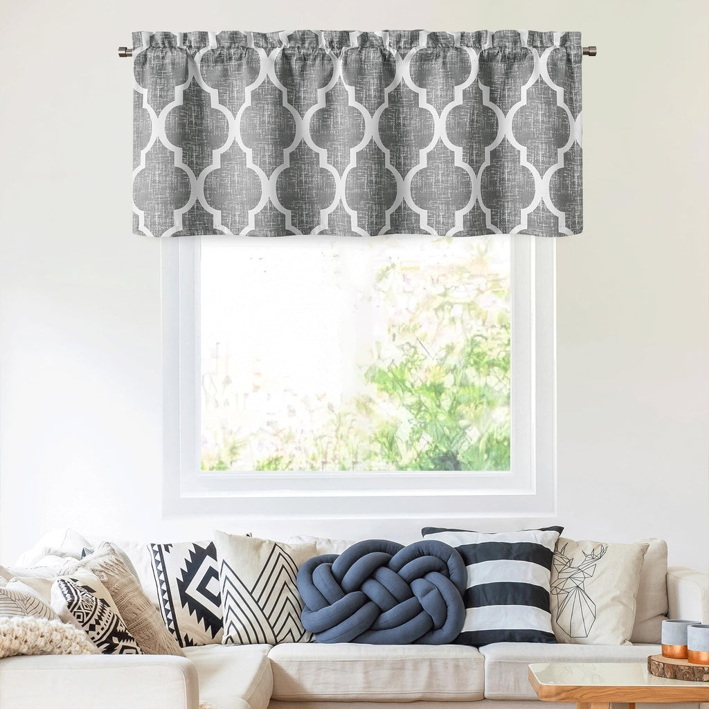 Moroccan Valance Curtains Cafe Grey 52x18 1 Panel