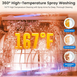 Countertop Portable Mini Dishwasher, 9 Programs,167℉ High-Temp, Hot Air Drying, Air Refresh, 360° 3 Spray, 24H Timing