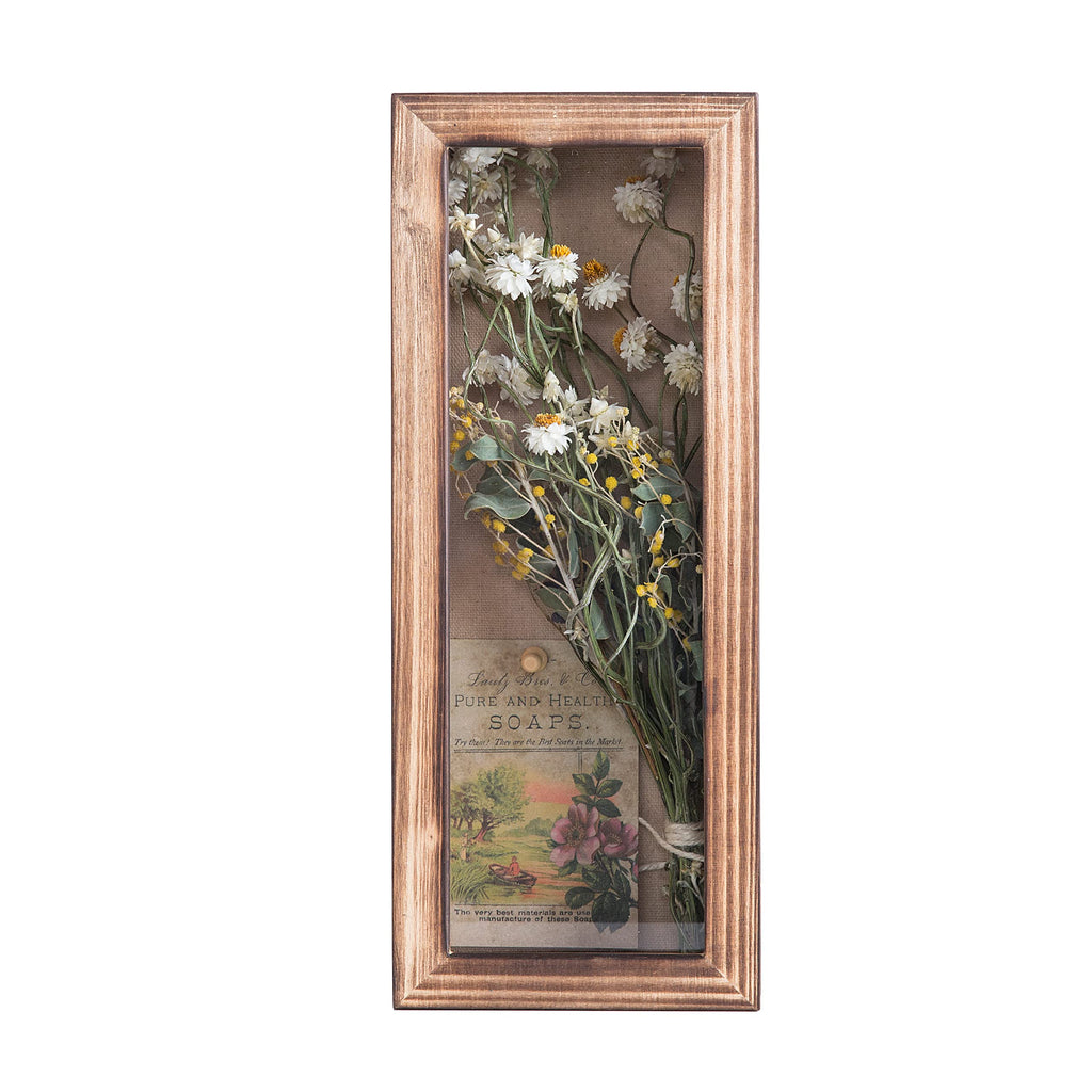 Shadow Box Frame 5x12.5 Flower Shadow Box Pin Display Case Cabinet Picture Frame with Linen Back Memorabilia Awards