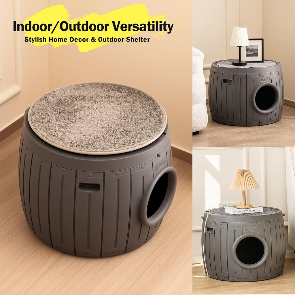 Cat Caves for Indoor Cats, Plastic Cat Cage Bed Hideaway Enclosure Kitty Scratch Indoor & Outdoor Detachable Cave