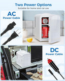 4L/6 Cans Mini Fridge, Portable Compact Refrigerator, Small Skin Care Fridge, Food and Drinks, Small Cooler for
