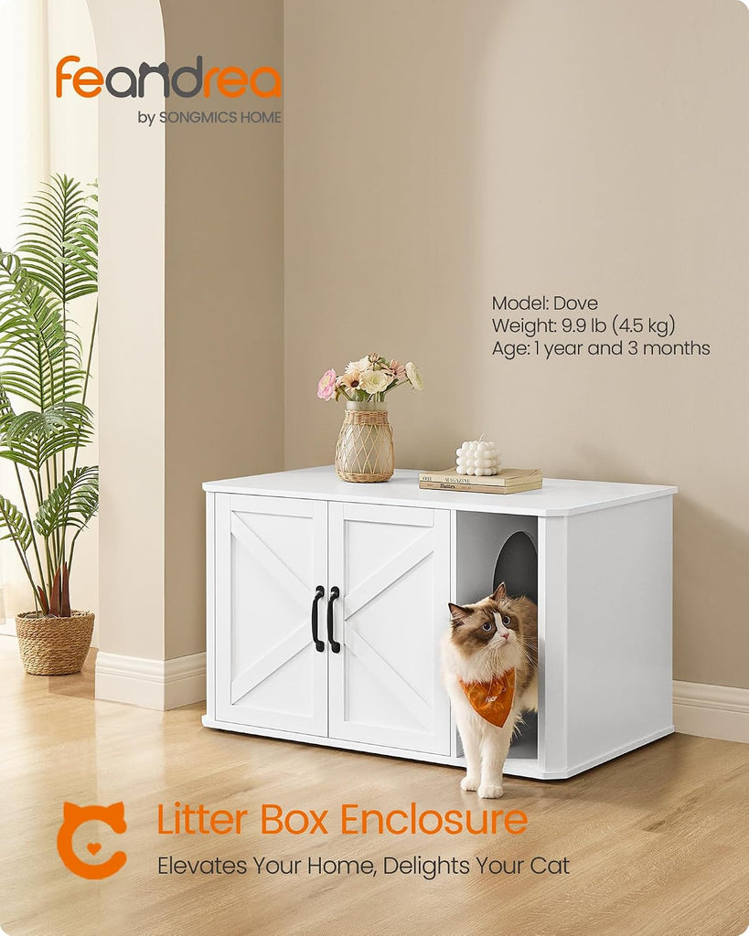 Litter Box Enclosure, Modern Cat Litter Box, Front Entry