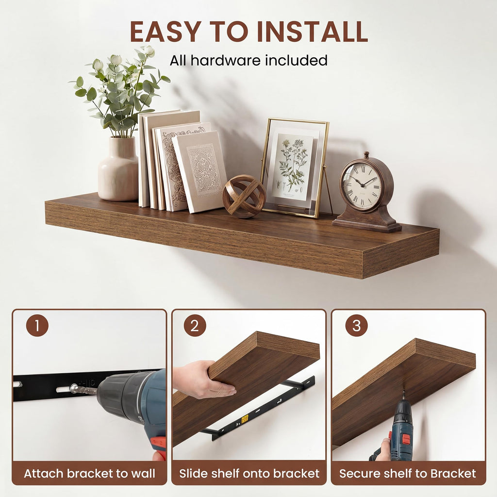72 Inches Floating Shelves for Wall, 9.3" Deep Long Floating Shelves Set of 1, Large Display & Storage Shelf, Wall Shelf