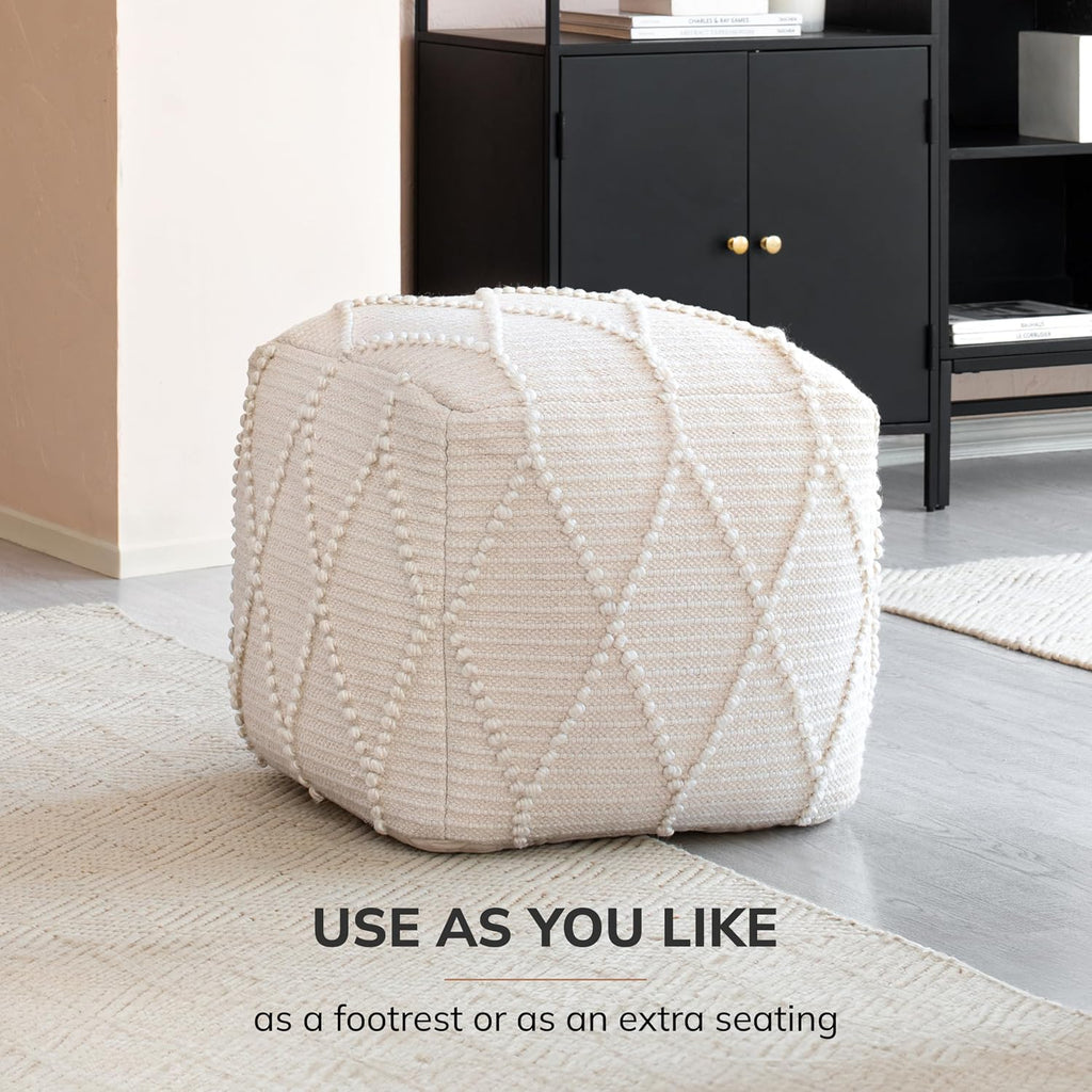 Pouf Ottoman Foot Rest, Ottoman Pouf, Comfortable Foot Stool, Decorative Floor Seating Decor, Bedroom & Home Décor