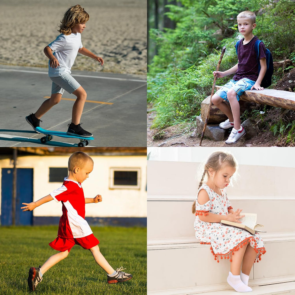 Boys Girls Ankle Socks: 9 Pairs Cotton Athletic Socks for Kids