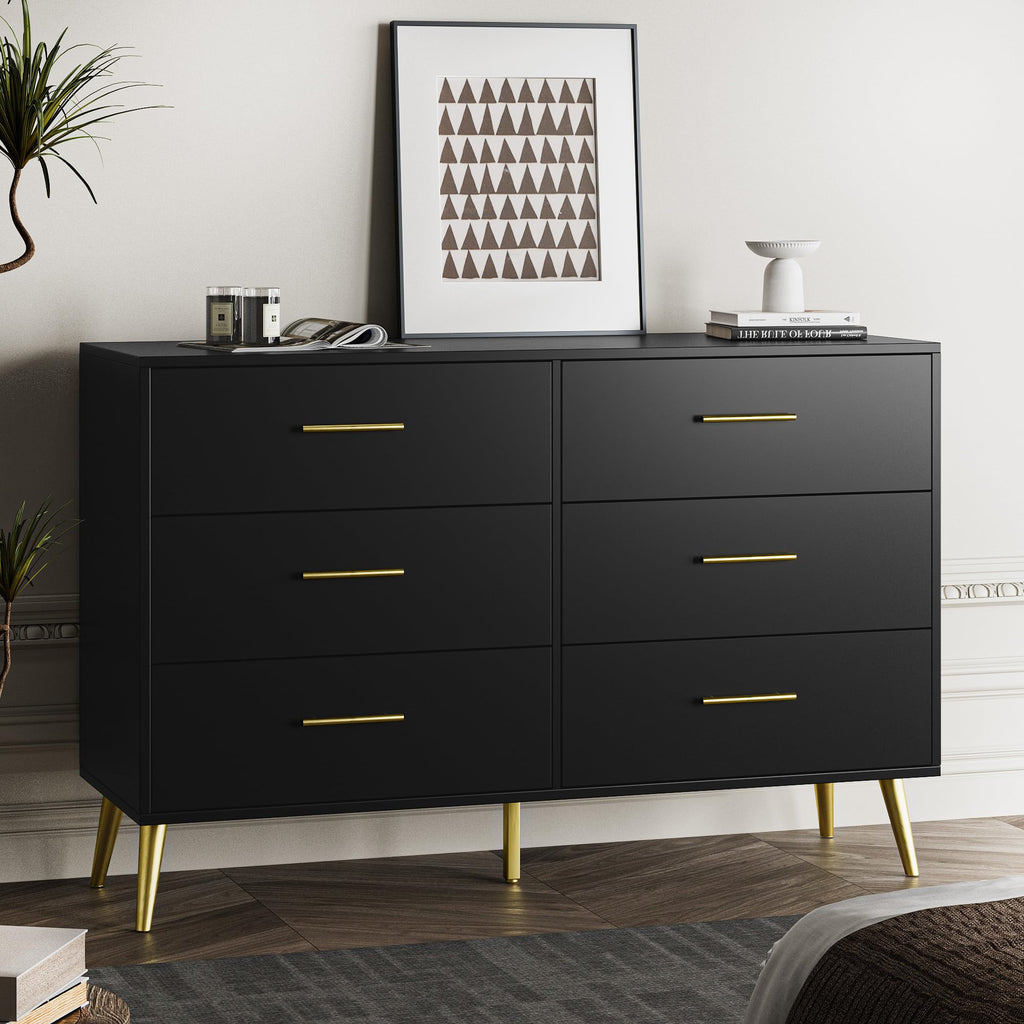 6 Drawer Dresser, Black