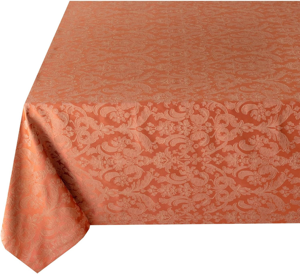 Saleh Luxury Easy Care Damask Fabric Table Cloth, Décor for Everyday, Formal Dining, Entertaining, P