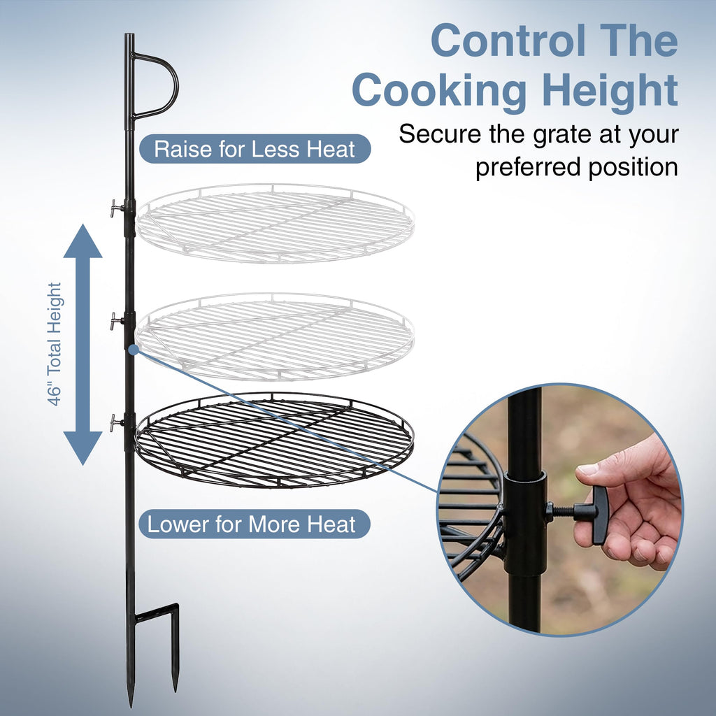 Fire Pit Grill Grate, Swivel Campfire Grill Grate