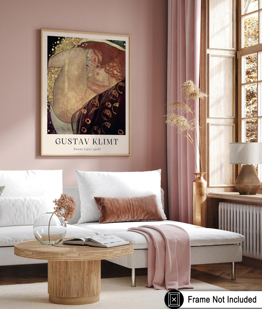 Master Vintage Gustav Klimt Poster - Retro Danae Painting Print - Greek Mythology Art - Gift for Her, Women - Art