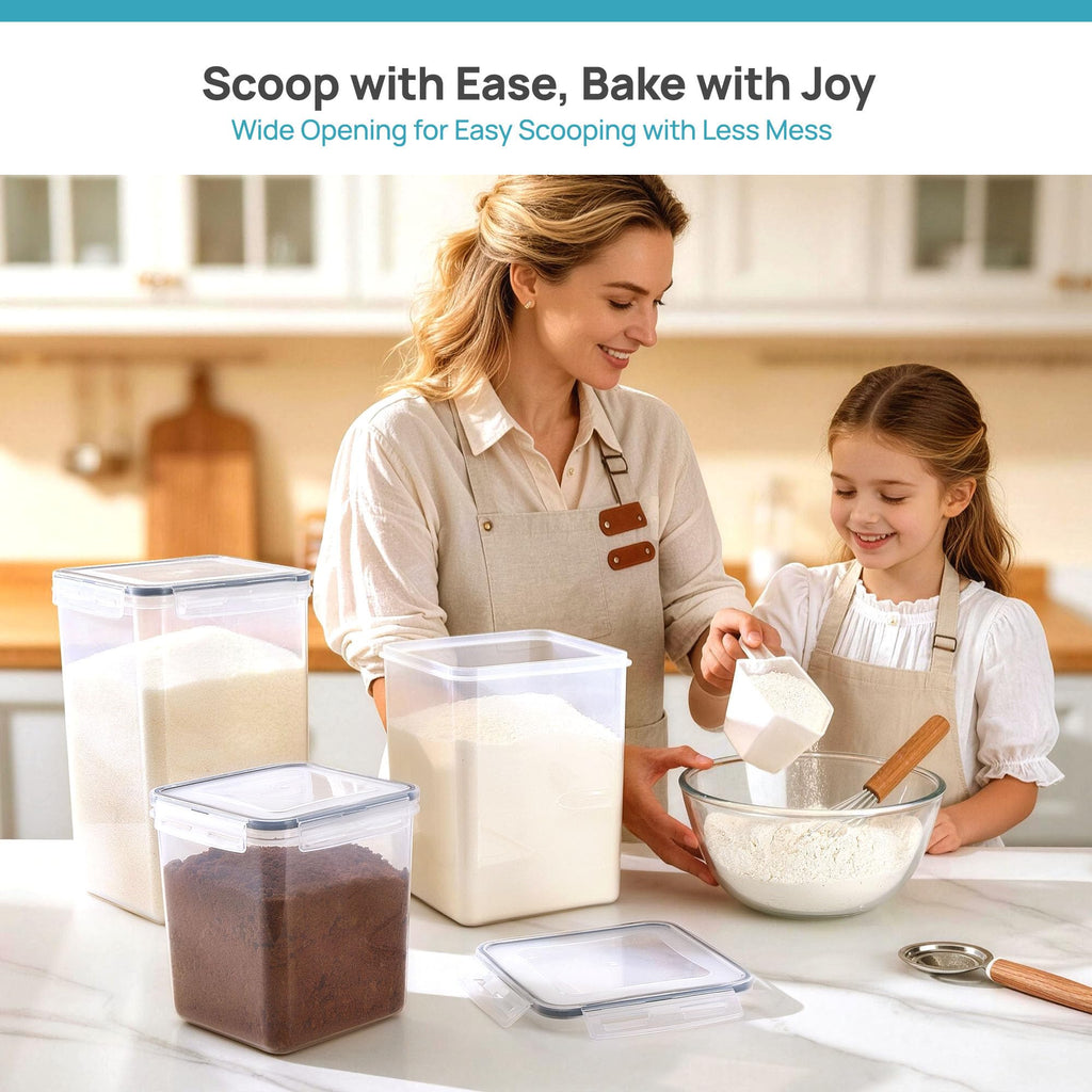 3 PCS Flour and Sugar Storage Container Sets for Beginner Bakers