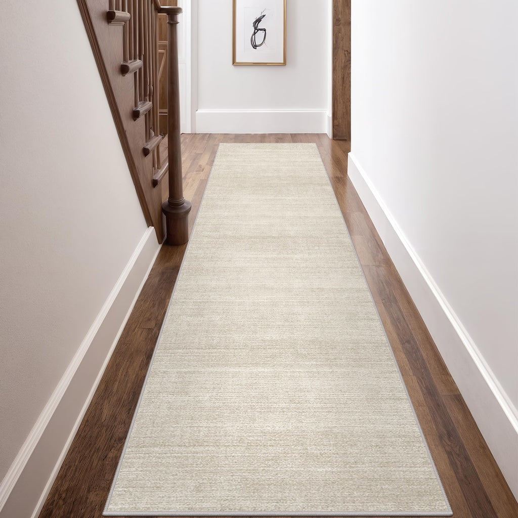 Washable Runner Rug Non Slip, 2'6"x16 Runners s, Beige