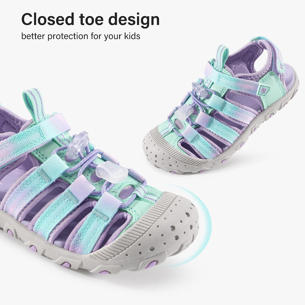 Girls Closed-Toe Water Sandals Hiking Beach Sandals