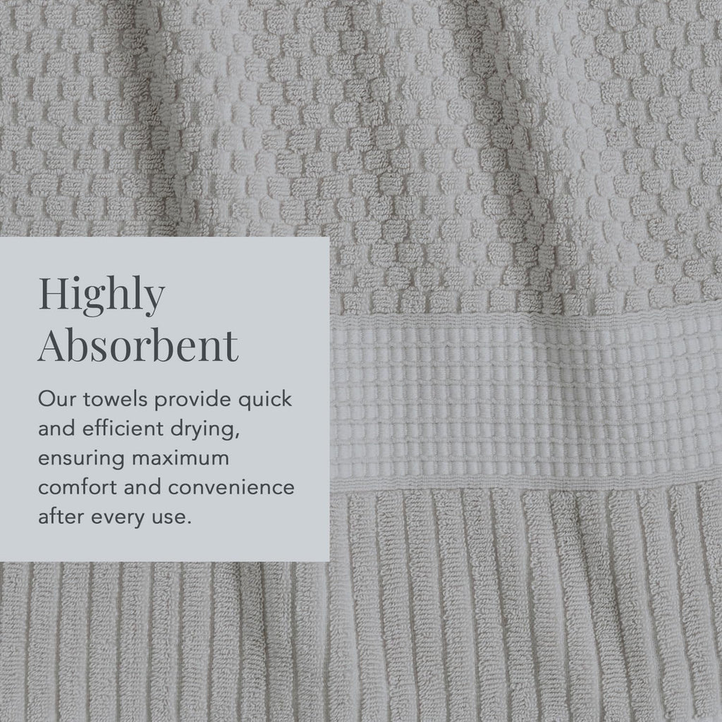 100% Cotton 6-Piece Bath Towel Set | Grey | Oeko-TEX | Quick-Dry | 30" x 52" Bath Towels | 16" x 28" Hand Towels |