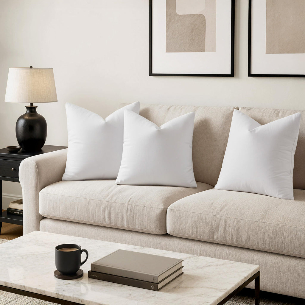28x28 Euro Pillow Inserts, Set of 2 Feather Down Throw Pillows