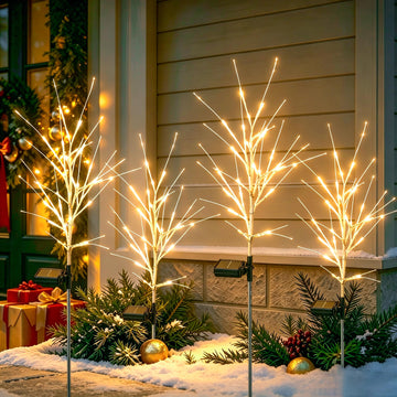 Christmas Decorations Outdoor Solar Christmas Tree Lights with 96 LED, Warm