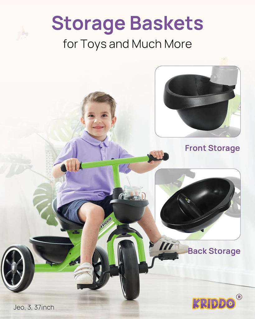 Toddler Tricycle for Toddlers Age 2-5, Tool-Free Trike