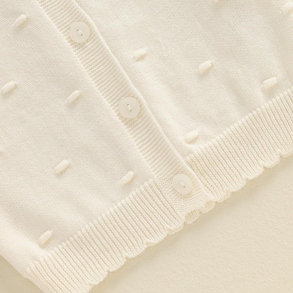 Girl Cardigan Button Front Crop Sweater Long Sleeve Spring Fall Tops