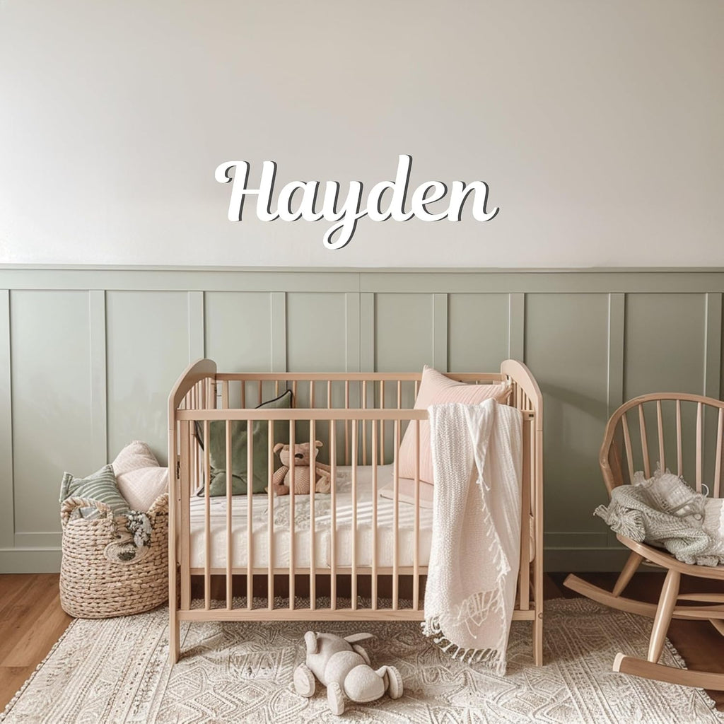Personalized Wooden Name Sign Cutout Wall Letters Customized Baby Name Sign Kid Room Decor Baby Nursery Name Wood