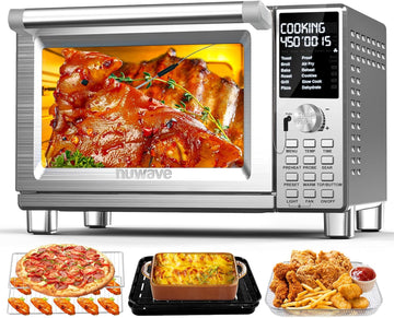 Bravo Pro Smart Toaster Oven Countertop, True Air Fryer Combo w/Improved 100% Convection, 35% Crispi