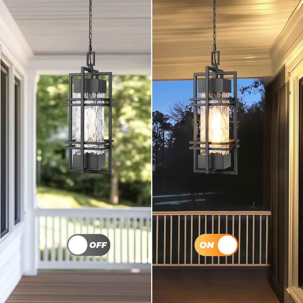Large Outdoor Pendant Light Fixture, Modern Hanging Lantern Ceiling Mount