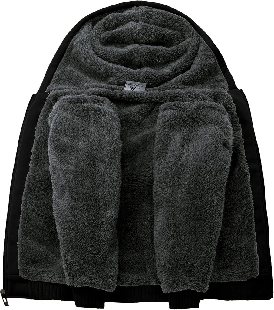 Boys Fleece Hoodie Kids Hooded Jacket Zip Up Warm Winter Coat