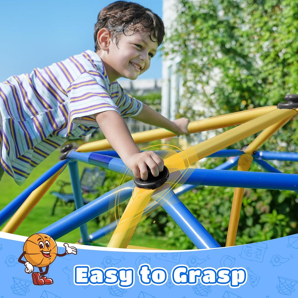 10FT Climbing Dome, Outdoor Jungle Gym for Kids with Climbing Grip - Geometric Dome Climber Outdoor Playset and Easy