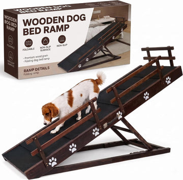 63 Inch Dog Ramp, 6 Height Adjustable Folding Ramp for High Beds
