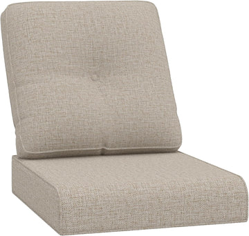 Outdoor Deep Seat Cushions Set, 22x24 Inch Thick Patio Chair Cushion with Removable Cover, Water & Fade Resistant