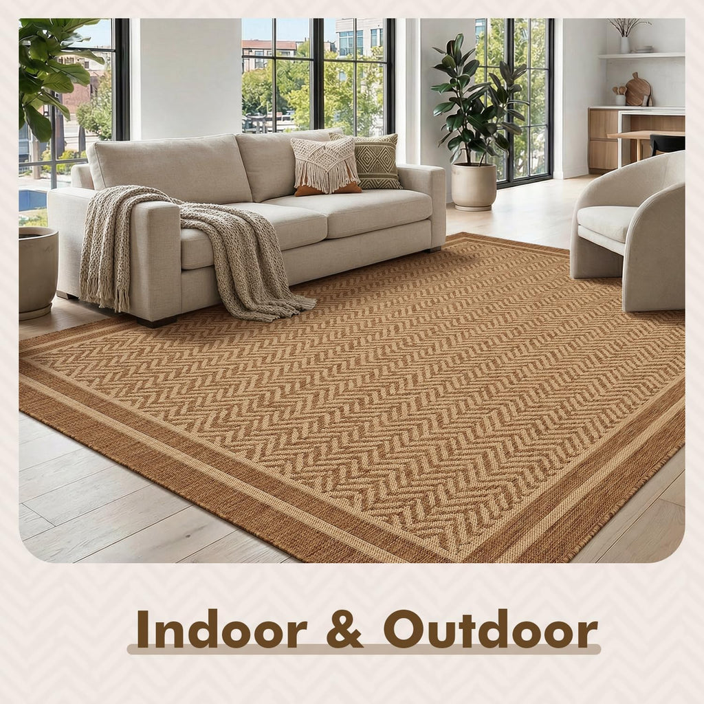 Outdoor Rug-Patio Rug Polypropylene Indoor Outdoor Rugs Outdoor Carpet Deck Balcony Porch, Textured Weave