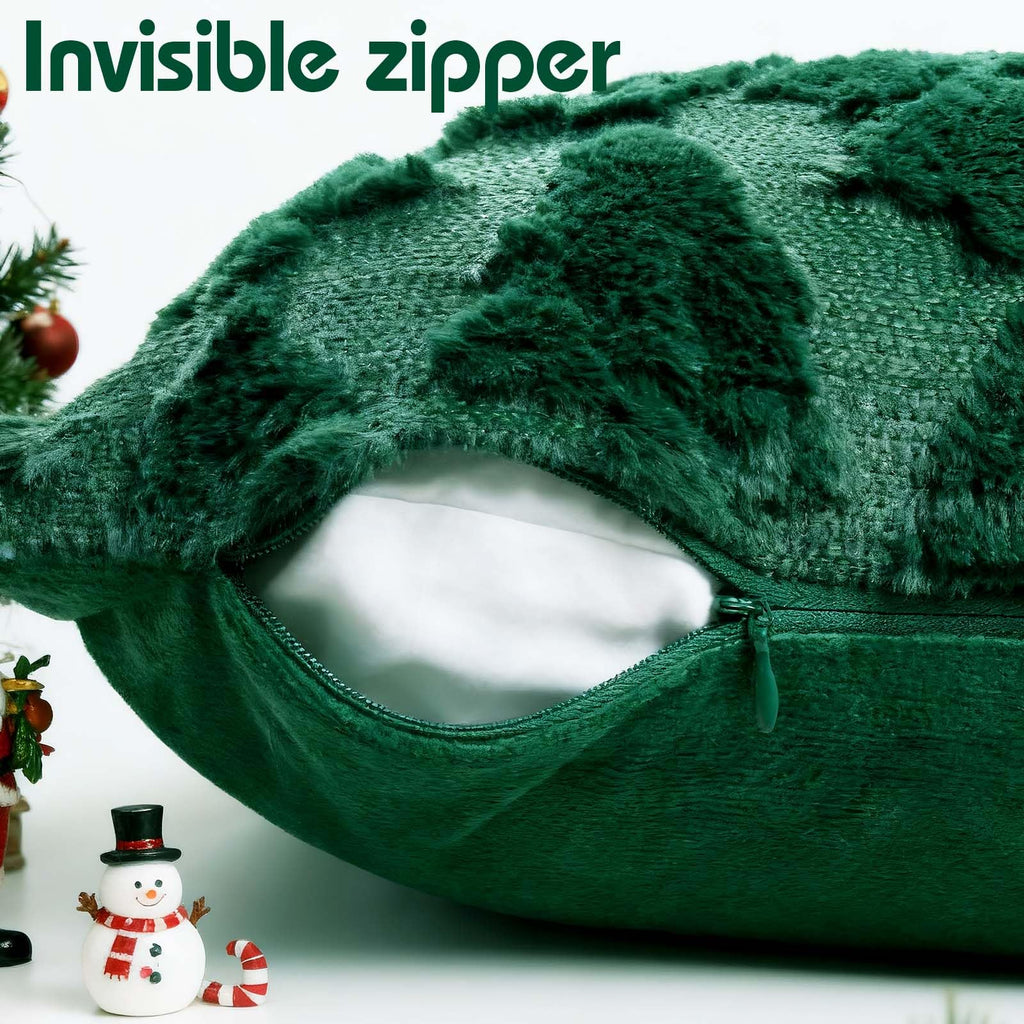 Christmas Pillow Covers 18x18, Dark Green Christmas Tree Decor