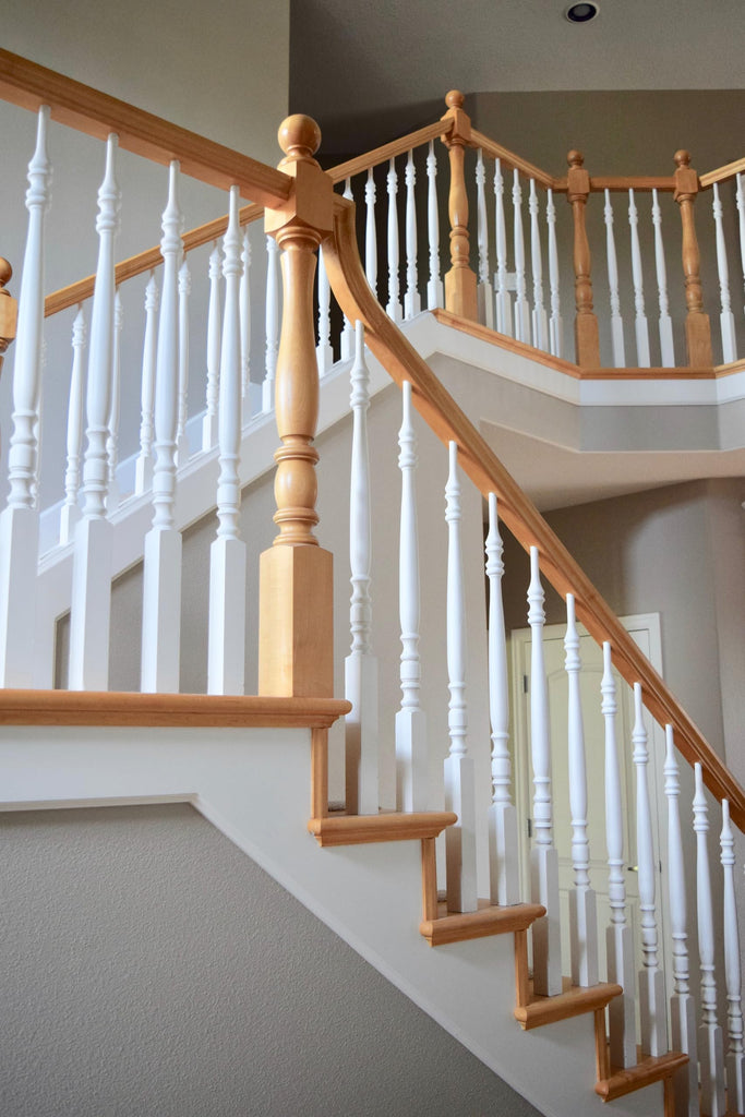 Wooden 1.25" Colonial Style Tapered Stair Baluster Primed (10, Prefinished White, 42")