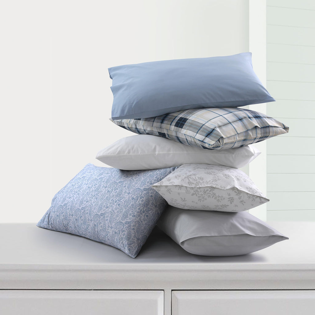 Cotton Percale Bed Sheet Set, Tribeca Plaid Multicolor