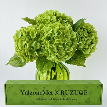 3Pcs 21'' Real Touch Artificial Dark Green Faux Latex for Wedding Table Centerpieces Spring Fake for Party Home