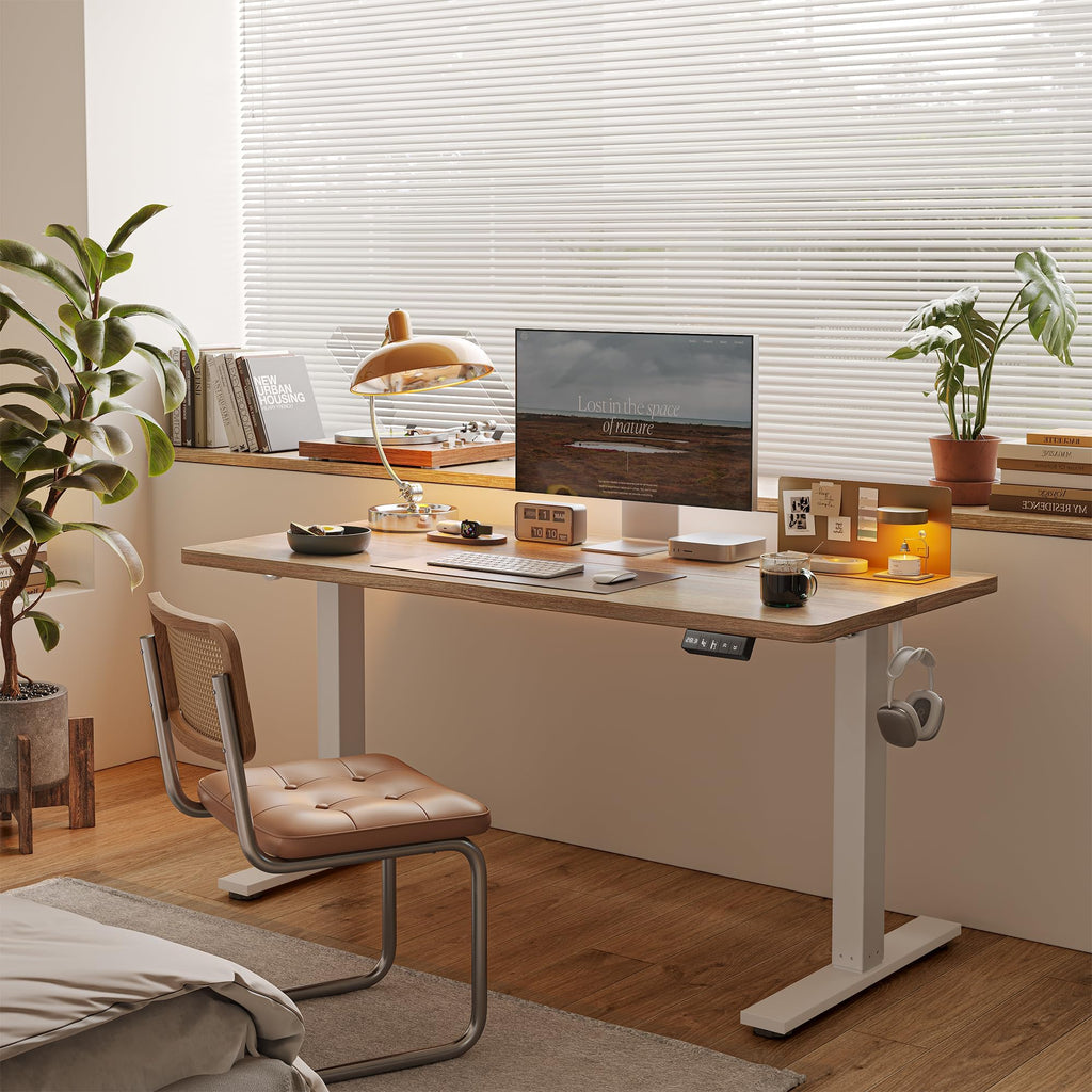 55 X 24 Inch Height Adjustable Electric Standing Desk, Maple