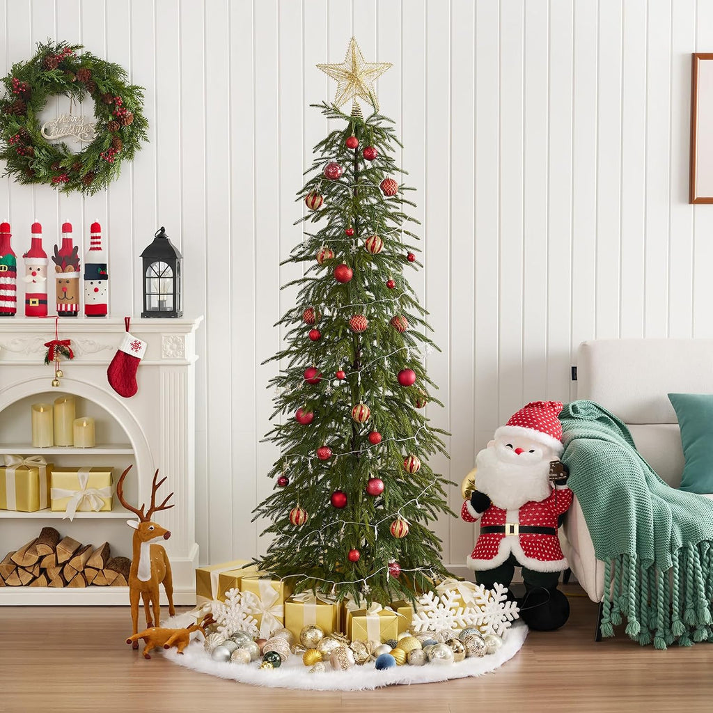 Unlit Christmas Tree 6ft, Skinny Slim Pencil Xmas Tree
