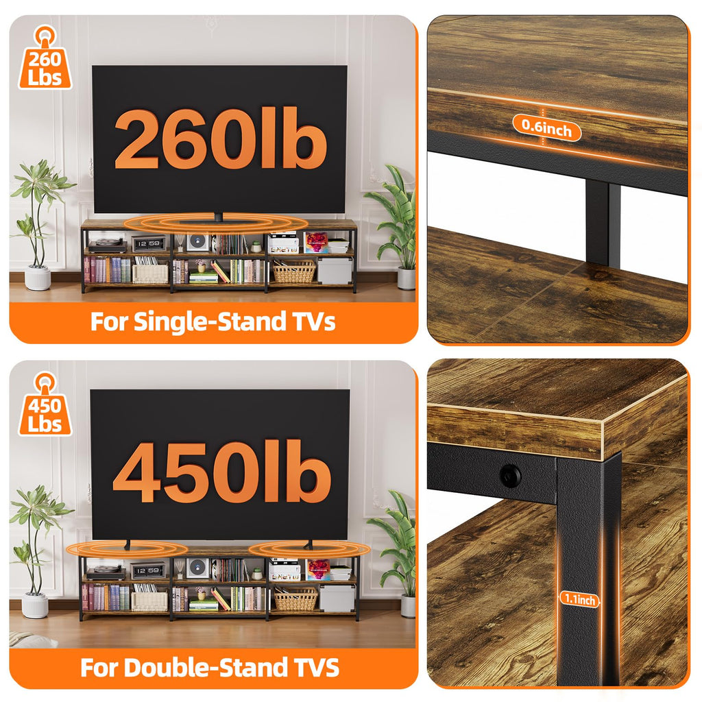 100 Inch TV Stand, Extra Large 98" Wide Entertainment Center