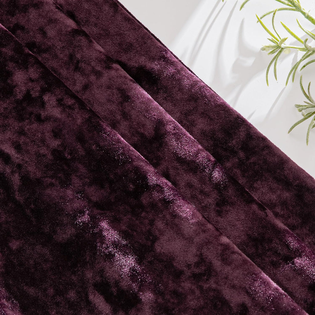 Velvet Throw Pillow Covers Purple 18x18 inch Set of 2