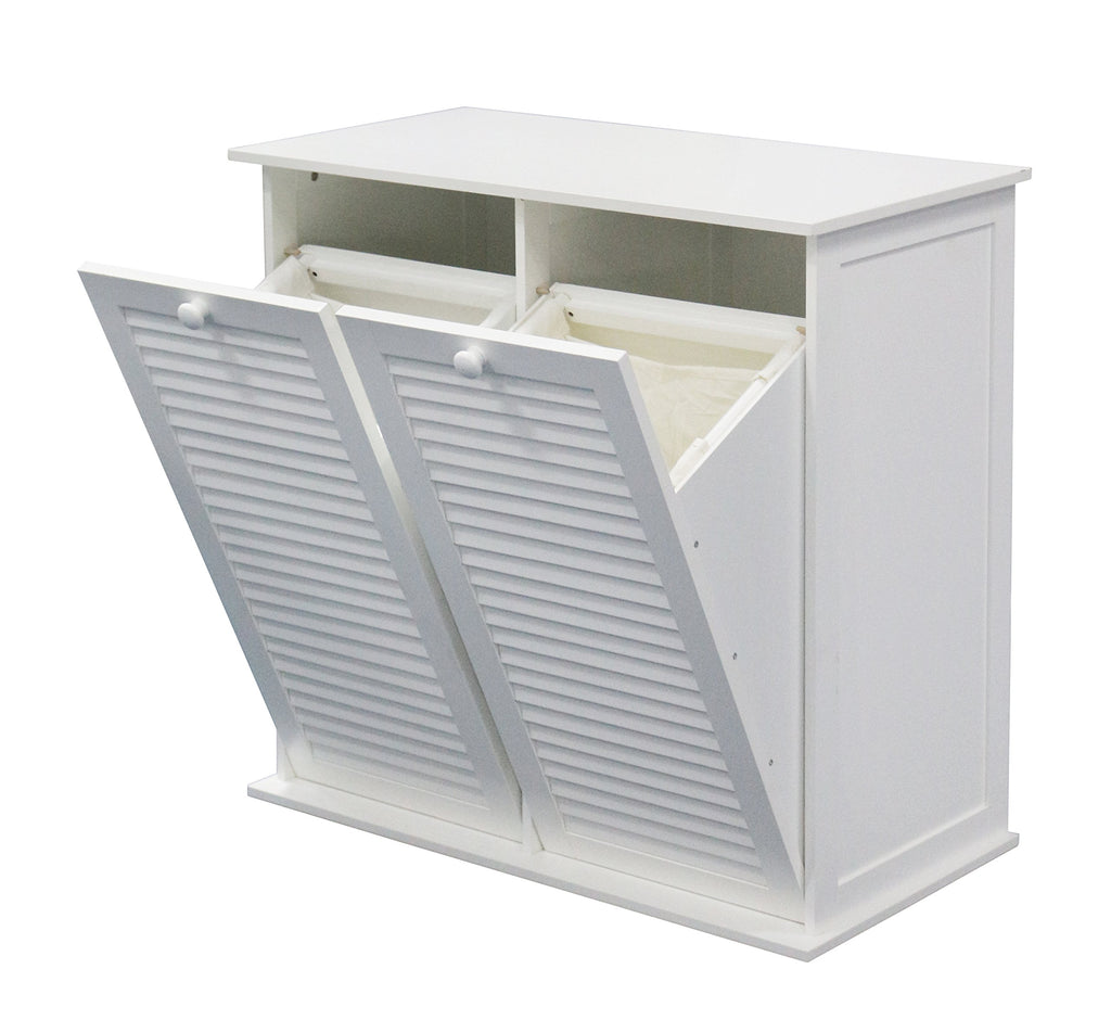 Dual Hamper Tilt Out Laundry Sorter, White