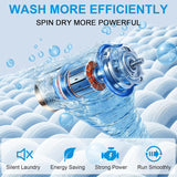 16 lbs Portable Washing Machine, Full-Automatic Laundry Machine with Stainless Steel Drum, 10 Wash Cycles, Compact