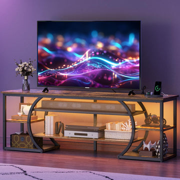 TV Stands, LED Entertainment Center, Rustic Brown