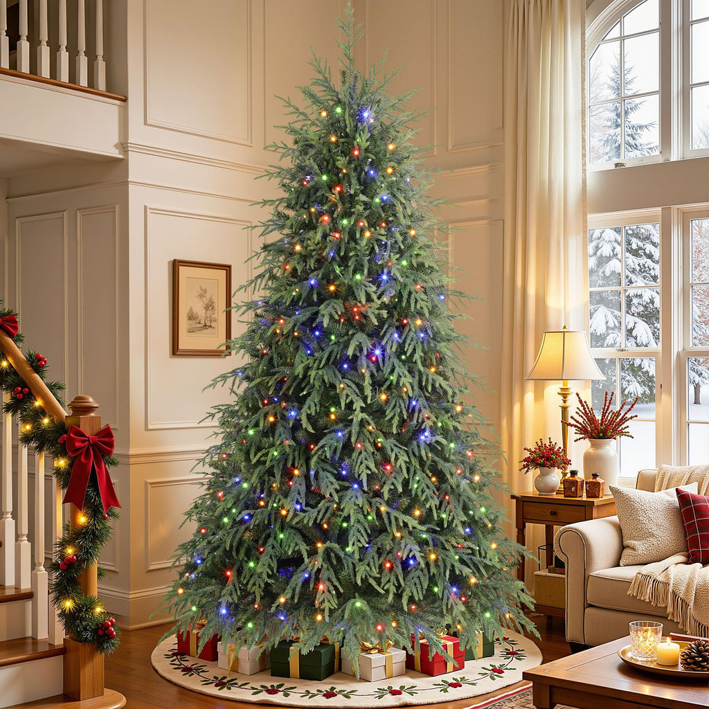 7.5ft Prelit Artificial Norfolk Pine Christmas Tree Color Lights